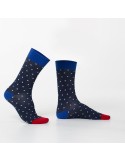 Marineblaue Herrensocken mit Punkten SM35 – Online-Shop – Boutique